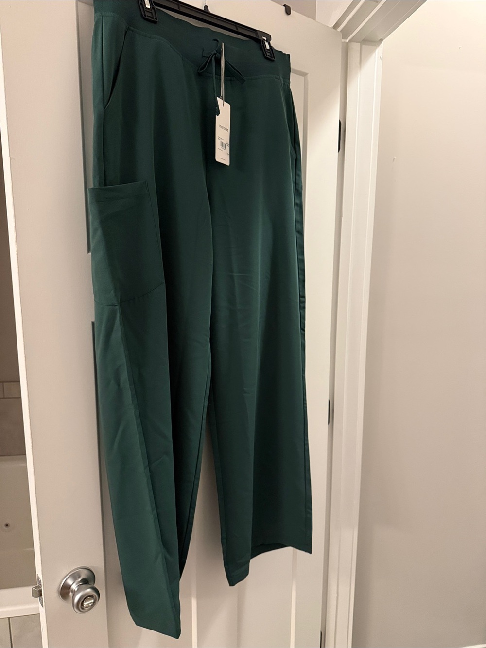 Wide-Leg Drawstring Pants in Deep Teal